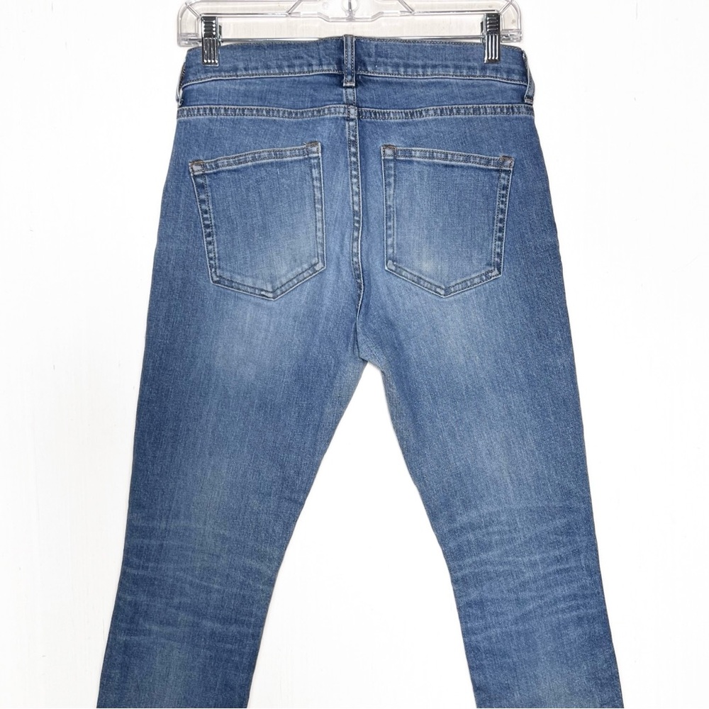 Everlane Distressed Medium Wash Mid Rise Ankle Skinny Jeans - Picture 8 of 11